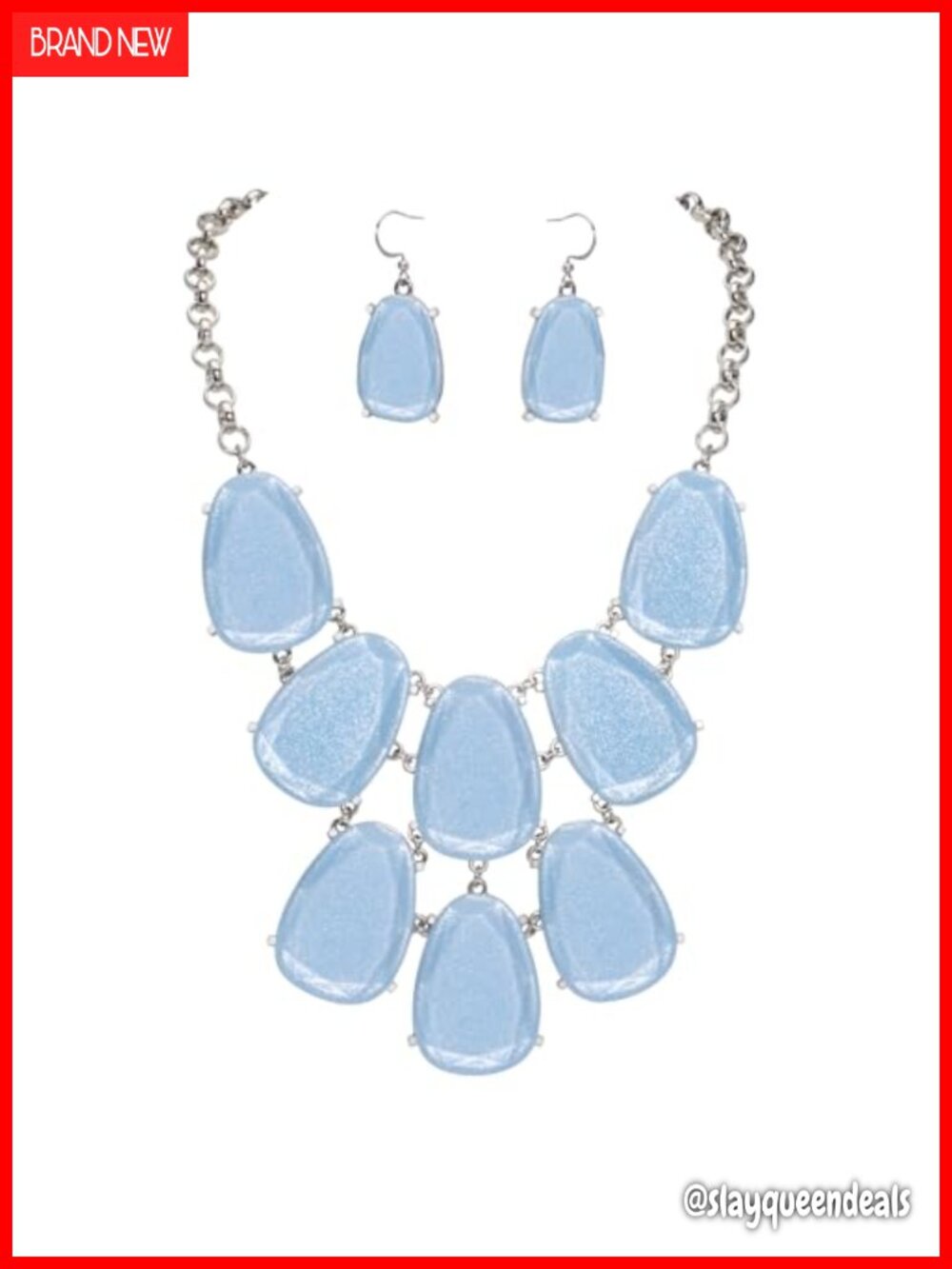 Chunky Bubble Statement Collar Necklace with Earrings Set